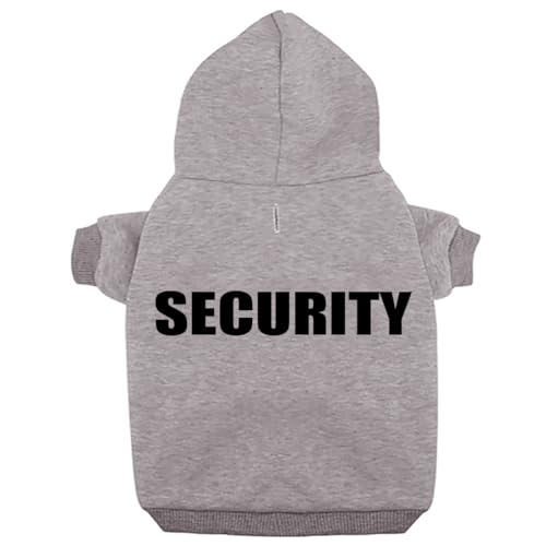 Security Hund Hoodies Hundekleidung Bekleidung Winter Sweatshirt Warm Pullover Baumwolle Jacke Mantel Hoodie für kleine Hunde mittelgroße große Hunde Katze (Grau, 4XL) von Trudz PET