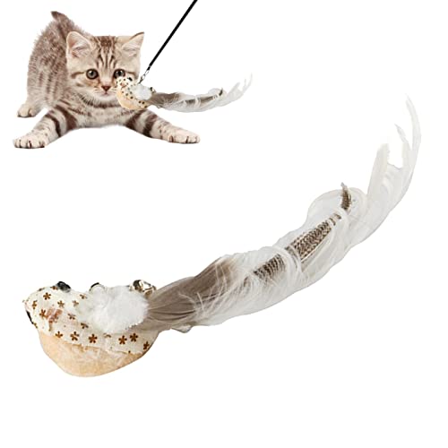 Truejoy Cat Bird Toy - Cat Feather Bird Bell Toys Replacement Cat Toy Wand Refills | Handmade Cat Wand Toy Attachments Bird Toy for Indoor Cats Playing von Truejoy