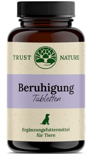 Trust Nature | Beruhigungsmittel für Hunde | gegen Angst, Stress, Anspannung, Bellen & aggressives Verhalten | Baldrian, Hopfen, Melisse, Passionsblume | 120 Beruhigungstabletten | Made in Germany von Trust Nature