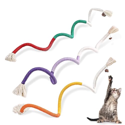 Kauspielzeug für Katzen, 70 cm, 3 Stück, Kauspielzeug für Kätzchen, Kauspielzeug für Kätzchen, Katzenminze, Spielzeug für den Innenbereich, lustiges und ansprechendes Katzenminze-Spielzeug von Tsathoggua