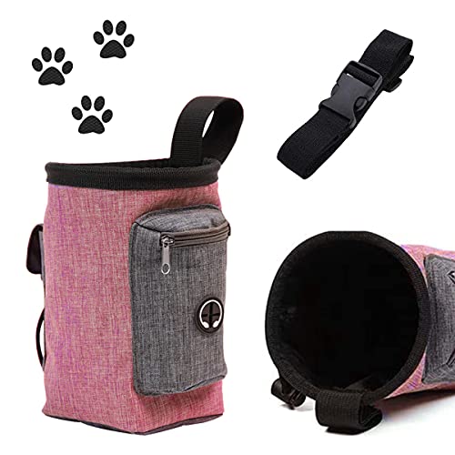 Futterbeutel für Hunde Hundetraining Treat Pouch Hunde Leckerli Tasche Futterbeutel Für Hundetraining Snack Futtertasche, mit integriertem Poop-Beutelspender und verstellbarem Bund von Tslinc