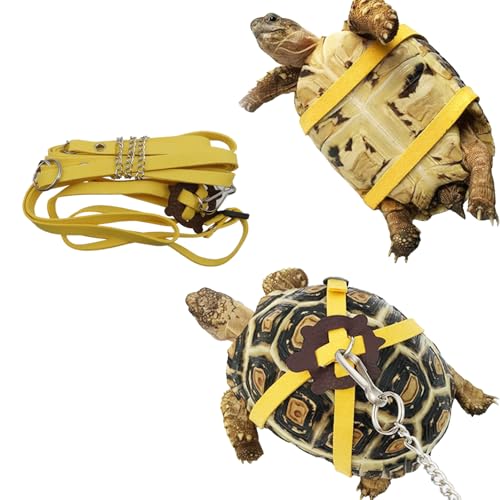 Tsnamay Basic Collars Schildkröten-/Schildkrötengurt, Ledergeschirr, Haustier-Spazierleine, Kontrollseil für Brust, Schildkrötengurt, groß, Gelb von Tsnamay