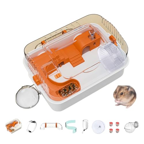 Hamsterkäfig aus Acryl, alles in einem, Hamster, Habitat, Hamster, Starter-Kit mit Käfig, komplettes Zubehör für Mäuse, Ratten, Rennmäuse, Meerschweinchen von TsoLay