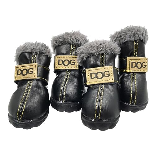 Hunde Winterstiefel 4ST,Winter Warm rutschfeste Schneeschuhe für kleine Hunde | Atmungsaktive Hundestiefel Tsuchiya von Tsuchiya