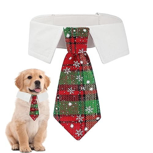 Tsuchiya Hundehalsband für große Hunde - Haustier-Welpen-Krawatte mit rotem Karo - Haustierzubehör, weihnachtliche rote Karierte Krawatte für Feiertagsfeier, Weihnachtsfeier, Hochzeitsfeier von Tsuchiya