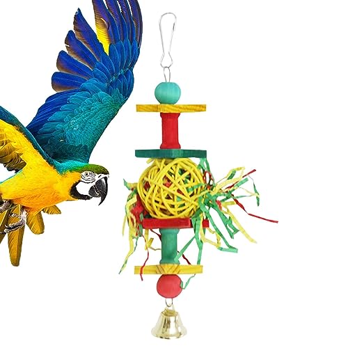 Tsuchiya Vogel-Luffa-Spielzeug, Vögel suchen Schredderspielzeug mit Metallhaken, Pet Birds Supplies Bastelspielzeug für Nymphensittiche, Sittiche, Hühner, Hamster und Rennmäuse von Tsuchiya