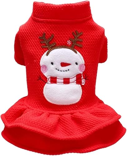 Haustier Weihnachten Kostüm Hund Katze Weihnachtsmann Anzug Xmas Röcke Hundemantel Kostüme Dress Up Bekleidung Outfit für kleine Hunde Welpen Teddy Pudel Chihuahua (L) von Tsukitoy