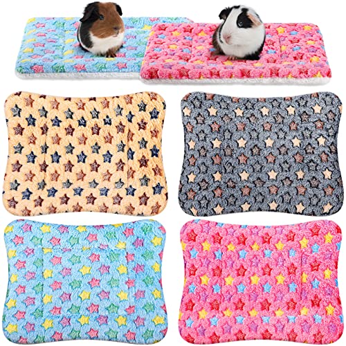 4 Stück PET Bettmatte für kleine Hunde, weiche Katzen, Hundeboxenbett, wendbare Fleece-Hundekästen-Pad, PET-Isomatte, waschbare PET-Betteinlage mit niedlichem Sternmuster (32,6 x 24,8 cm) von Tuanse