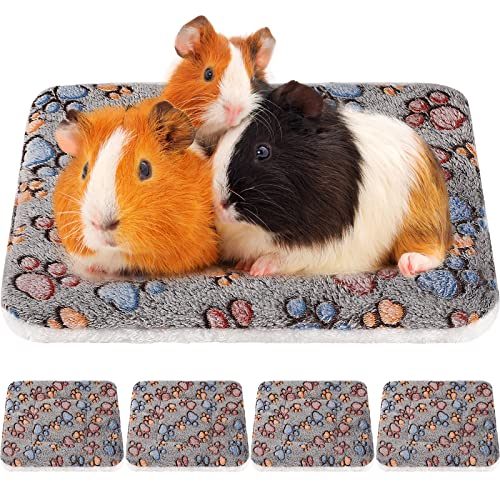 Hunde- und Katzenbettmatte mit niedlichen Aufdrucken, wendbar, Fleece, gemütlich, waschbar, verdickt, für Hamster, Meerschweinchen, Haustierbett für kleine Tiere (grau, 32 x 24 cm) 4 Stück von Tuanse