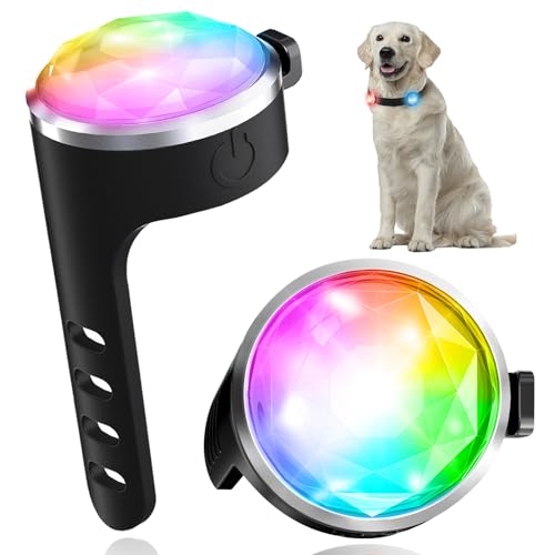 Tubasion 2 Stück Leuchtanhänger für Hunde, Leuchthalsband Hund Aufladbar, USB-C & wasserdichte Hundelicht für Laufen, Camping(RGB) von Tubasion