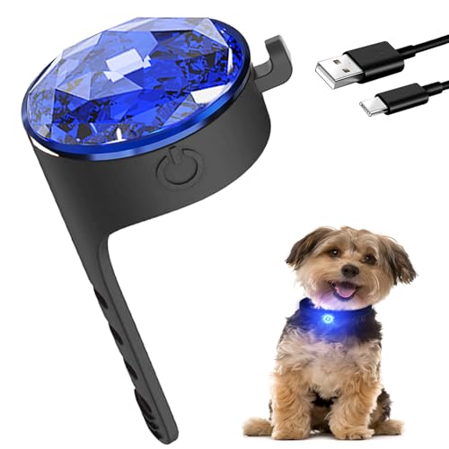 Tubasion Leuchtanhänger Hund, USB-C Wiederaufladba hundehalsband anhänger, 100% Wasserdichtem LED Blinklicht Schulranzen. Hundelichter für Nachtspaziergänge(Blau). von Tubasion