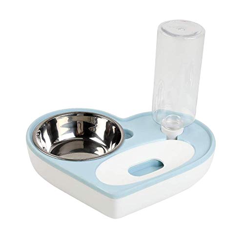 Tubayia 2 in 1 Haustier Fressnapf Futternapf Automatischer Wasserspender für Hunde & Katzen (Blau) von Tubayia