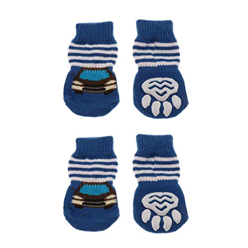 Tubayia 4 Stück Haustier Socken Pfotenschutz Hundesocken Hund Anti-Rutsch Socken (Dunkelblau - XL) von Tubayia