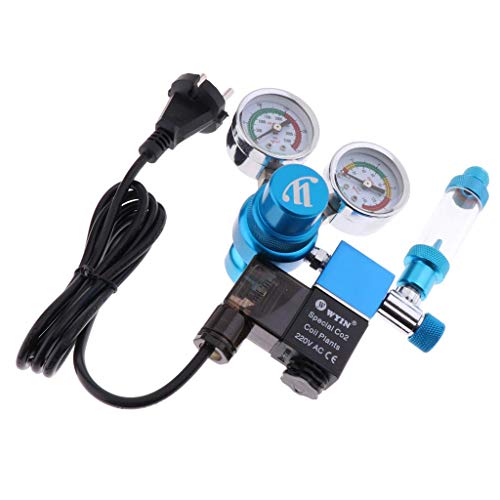 Tubayia Aquarium Druckminderer Druckregler Kohlendioxid CO2 Regler mit 2 Manometer und Blasenzähler von Tubayia