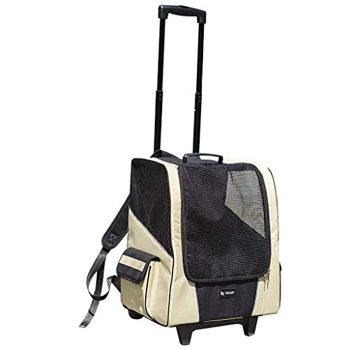 Tubayia Haustier Transporttasche Hund Katze Transportkoffer Haustiertasche für Reisen/Auto (Beige) von Tubayia