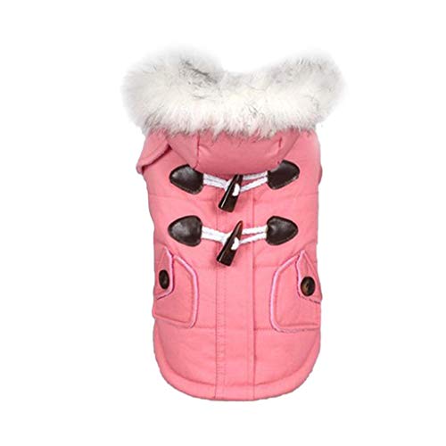 Tubayia Hundemantel Haustier Hund Mantel Jacke mit Kapuze Winter Warm Hundejacke Kostüm für Weihnachten (Rosa_S) von Tubayia