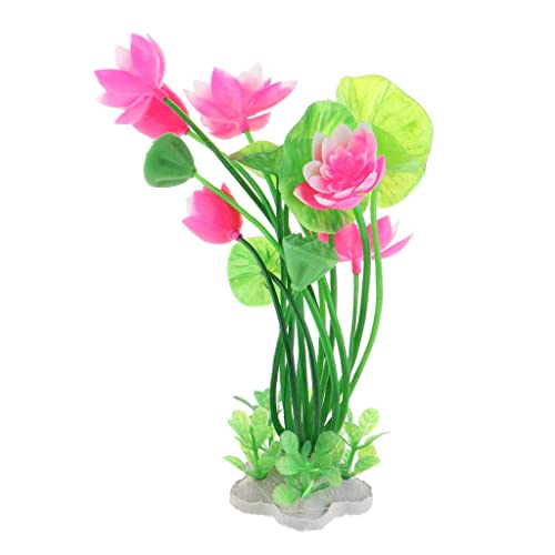 Tubayia Künstliche Blumen Eine Lotus Bouquet Blumenstrauß Aquarium Fisch Tank Landschaft Pflanze (Rosa) von Tubayia