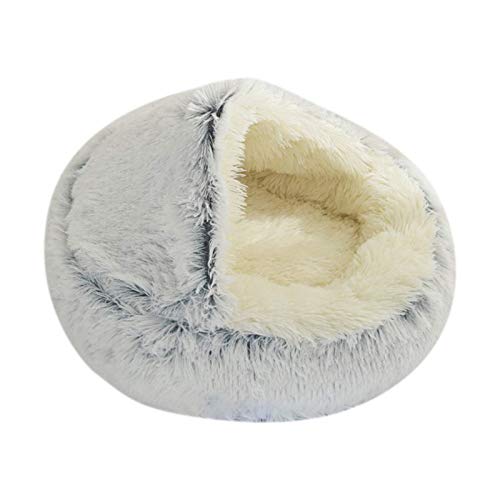 Tubayia Plüsch Haustier Bett Hundebett Katzenbett Hundekorb Schlafbett für Hunde und Katzen (40cm,Grau) von Tubayia