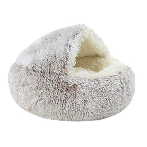 Tubayia Plüsch Haustier Bett Hundebett Katzenbett Hundekorb Schlafbett für Hunde und Katzen (40cm,Kaffee) von Tubayia