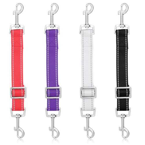 Tucnoeu 4PCS Verstellbare Hundehalsband Verlängerung, Hundehalsband Clip, Reflektierende Hundeleine Kurz, Geschirre, Halsbänder & Leinen für Hunde, Sicherheitsclip für Hundehalsbänder von Tucnoeu