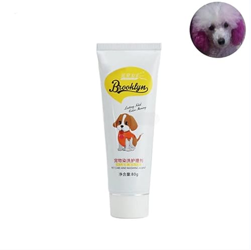 Tuelaly 80g professioneller Hundehaarfarbstoff, Haustierhund Katze Tiere Haarfarbe Färbung Farbstoff Färbe Pigment Agent Zubehör Lila Rose * von Tuelaly