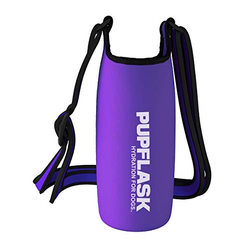 Tuff Pupper PupFlask Isolierter Neopren-Wasserflaschenhalter mit breitem, verstellbarem Schultergurt, ideal für Reisen, Spazierengehen (40 OZ, Ultra Violet) von Tuff Pupper