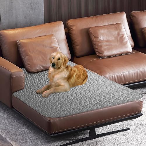 Tuffeel Wasserdichte Hundedecke, waschbar, rutschfest, Haustier-Couchbezüge für Sofa, Tierhaar-resistente Decken, Bett, Stuhl, Möbel, Couchschutz für Hunde, 40 x 50, Dunkelgrau von Tuffeel