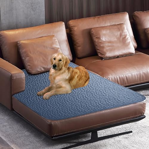 Tuffeel Wasserdichte Hundedecke, waschbar, rutschfest, Haustier-Couchbezüge für Sofa, Tierhaar-resistente Decken, Bett, Stuhl, Möbel, Couchschutz für Hunde, 40 x 50 cm, Blau von Tuffeel