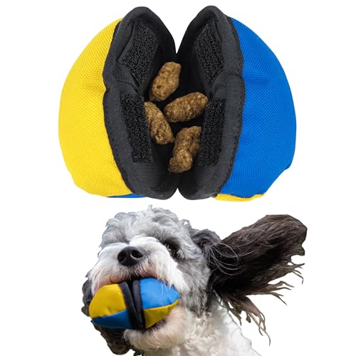 Tug-E-Nuff Dog Gear Die Muschel, kompaktes Leckerli-Spenderspielzeug für Hunde mit cleverem Öffnungsmechanismus, ideal für interaktives Hundetraining, taschenfreundlich, 4,5 Zoll von Tug-E-Nuff