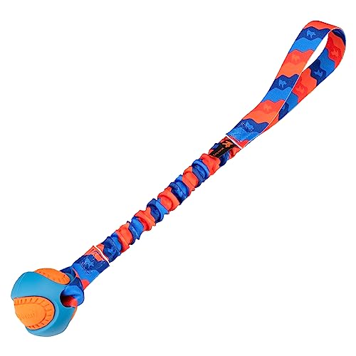 Tug-E-Nuff PowerBall Bungee-Zerrer, stoßdämpfender Bungee-Griff, langlebiges Ballspielzeug für Hunde, ideal für interaktives Hundetraining und Hunde jeden Alters, 43 cm groß von Tug-E-Nuff