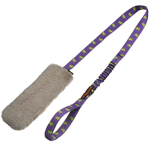 Tug-E-Nuff Quietschender Bungee-Chaser aus Kunstfell, Violett von Tug-E-Nuff