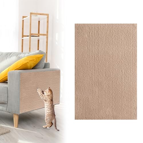 Tulov 2 Stück Kratzmatte Katze, Khaki Kratzschutz Sofa Katze, Katzen Kratzbrett geeignet für Kratzbäume, Katzenwandmöbel, Katzenkratzbäume und Sofaschoner(40 * 100cm) von Tulov