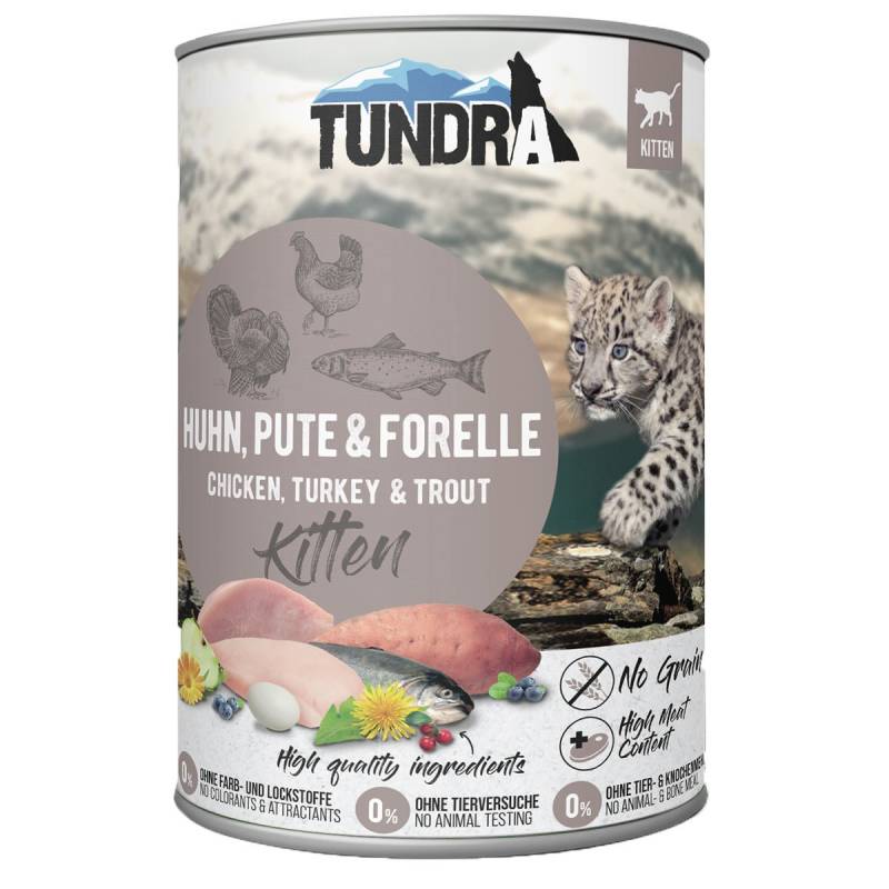 Tundra Cat Kitten Huhn, Pute & Forelle 6x400g von Tundra