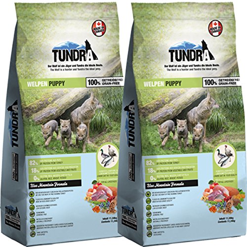 Tundra Hundefutter Puppy mit Pute - getreidefrei (2 x 11,34kg) von Tundra