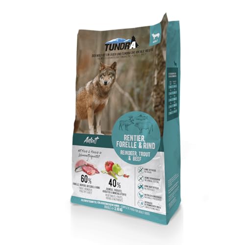 Tundra Hundefutter Rentier, Forelle & Rind - getreidefrei 3,18 kg von Tundra