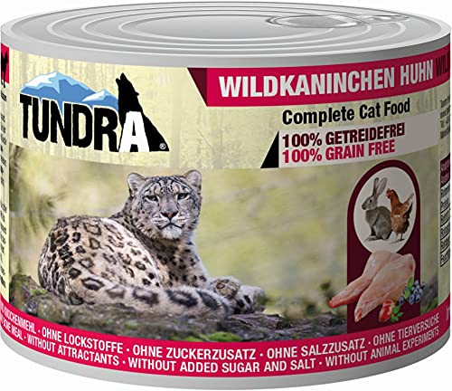 Tundra Katzenfutter Wildkaninchen & Huhn, Nassfutter - Getreidefrei (6 x 200 g) von Tundra