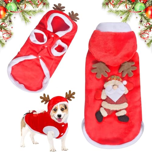 Hundekostüme Weihnachten Elchkostüm,Weihnachten Haustier Kleidung,Elch Weihnachtskostüm Katzen,Elchkostüm für Hunde und Katzen,Weihnachten Hundekleidung,Winterwarme Kleidung für Haustiere（L） von Tundwhite