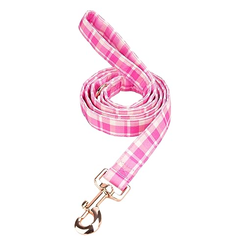 Tunkoo Rosa Plaid Hundeleine mit Metallschnalle - unübertroffene Qualität in kleinen, mittelgroßen Größen für den täglichen Spaziergang mit Haustieren, L von Tunkoo