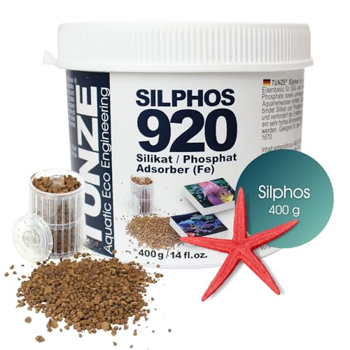 Tunze Silphos 400g I effizienter Silikat- & Phosphatentferner I Phosphat-Adsorber auf Eisen-Basis mit hoher Bindekapazität I Granulat zur Algenverhütung in Süß- & Meerwasseraquarien I Aquarienzubehör von Tunze