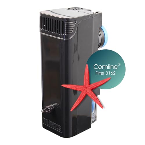 Tunze Comline Filter 3162 l Wasserfilter zur Oberflächenabsaugung + Absaugung von Bodennähe für Aquarien mit 60-400 L l Aquariumfilter mit starker Magnethalterung l Flexibles Filtermedium von Tunze