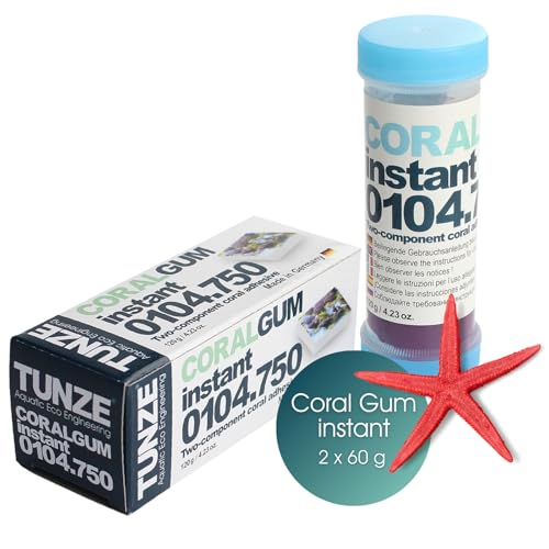 TUNZE Coral Gum instant I 120g I Korallenkitt auf Epoxidbasis I Zweikomponenten-Kitt zum Fixieren von Korallenablegern I robust & langlebig I Aquarien-Klebekitt I geruchsneutral & schnell aushärtend von Tunze