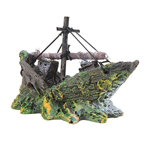 Tuoservo Kleines Piratenschiff, Aquarium-Dekoration, 13 x 5 x 10 cm von Tuoservo