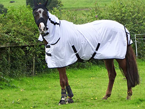 Turner Fliegendecke für Pferd, Pony, Shetty, leicht, mit Hals, 90 cm, Kaltweiß von Turners