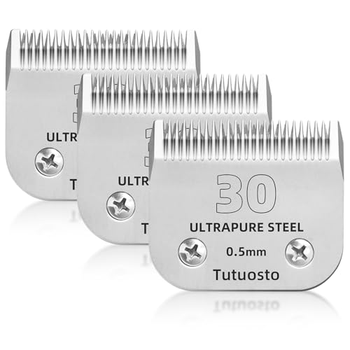 Tutuosto 3 Stück 30# Scherklingen für Haustierpflege, Ersatzklingen, abnehmbare Klinge, kompatibel mit Andis/Wahl/Oster Hunde-Schermaschinen von Tutuosto