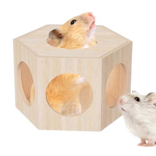 Tuxuseo Hamsterkäfig Unterschlupf - Holz Hamsterhaus | Gehege Labyrinth Zubehör Deko Für Kleintiere Wie Zwerghamster Gerbils Lemminge Meerschweinchen Chinchillas Tuxuseo Hamsterkäfig Unterschlupf - Holz Hamsterhaus | Gehege Labyrinth Zubehör Deko Für Kleintiere Wie Zwerghamster Gerbils Lemminge Meerschweinchen Chinchillas von Tuxuseo