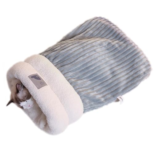 Kuschelsack Warmer Bequemes Katzenbetten Winterschlafsack Für Katzen Katzenschlafsack Katzenhöhle Waschbar Kuschelhöhle Katze Cat Sleeping Bag Katzensack Aus Plüsch Warmes Katzennest Im Winter von Tuxxjzm