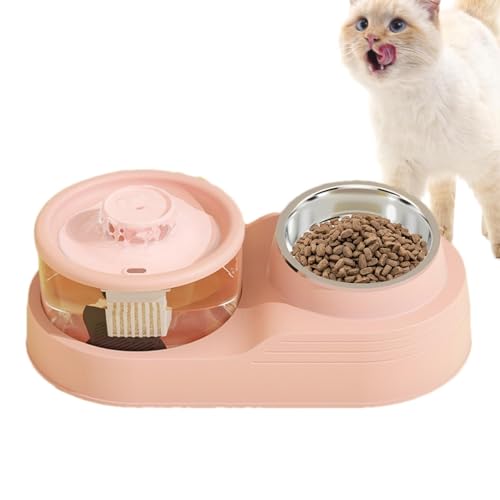 Tuxxjzm Automatischer Futterspender – 2 in 1 Auto Katzenfutterspender – Große Kapazität Automatischer Katzenfutterspender für den Innenbereich von Tuxxjzm