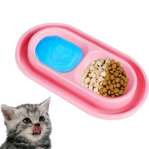 Tuxxjzm Doppelter Katzennapf | Kleine Hundeschüssel für Futter und Wasser, Welpen-Futternapf, Futternapf für mittelgroße Hunde, Welpen-Geschirr für Futter und Wasser von Tuxxjzm