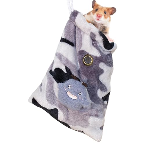 Tuxxjzm Hamster-Schlafsack – Igelbett mit Kordelzug für Käfig, kleines Eichhörnchen-Schlafsack, Flanell, warme Mäuse, Chinchilla, Schlangennest von Tuxxjzm