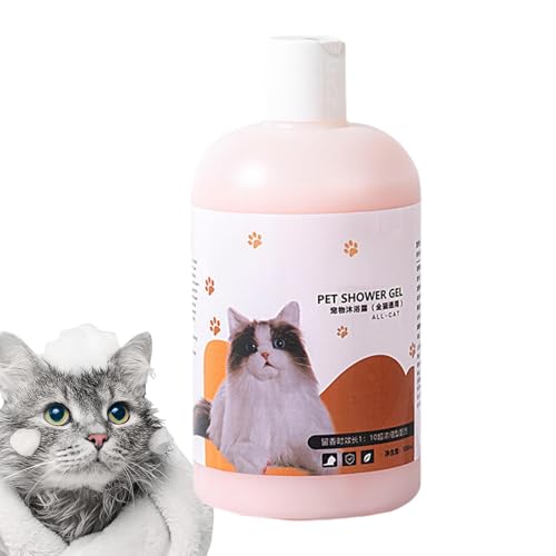 Tuxxjzm Hundeshampoo,Professionelles Hundeshampoo | Haustier-Duschgel 500 ml Katzenshampoo - Sicheres Haustier-Duschgel, sanftes natürliches Haustier-Shampoo, Badeflüssigkeit für Katzen, stinkende von Tuxxjzm